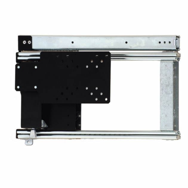 TV mount, pulled out to the left