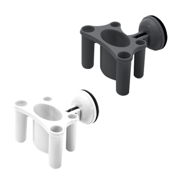 Toothbrush-Toothpaste holder with suction cup mount