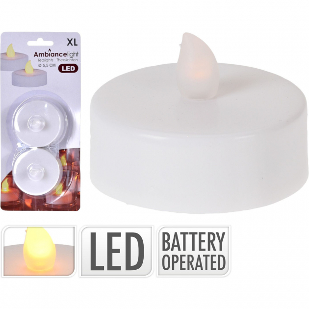 LED tealights Large 2-pack