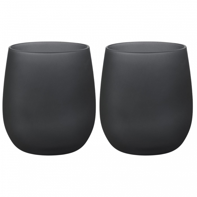 Drinking Glass Black Satin 35 cl 2-p