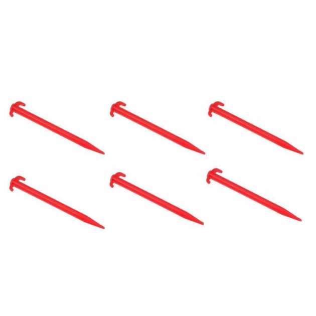 Tent Peg Red Plastic 6-Pack