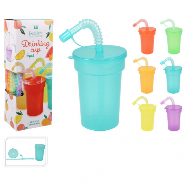 Mug Set With Straw 6-Pack