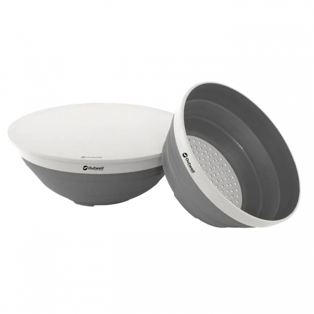 Outwell Bowl and Colander Set Grey Mist