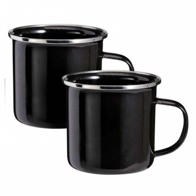 Drinking Mug Enamel Metal 350ml 2-Pack