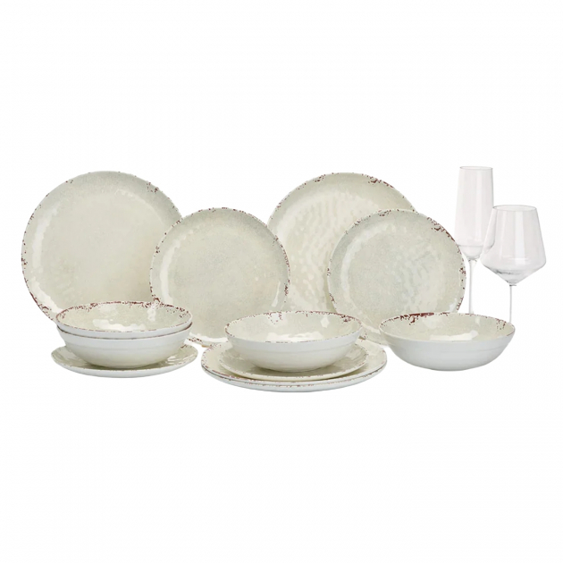 Flamefield Rustic Pearl Dinner Set 12 Pieces