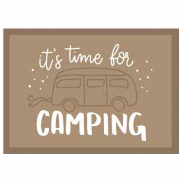 Doormat It’s Time For Camping Beige