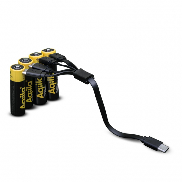 Aqiila Rechargeable AA Batteries USB-C 4 pcs