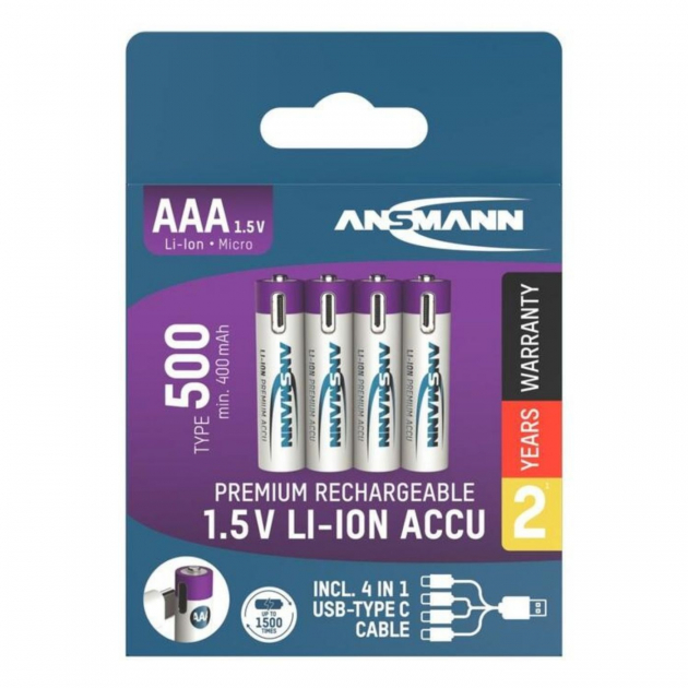 Ansmann Rechargeable Batteries AAA 4-Pack