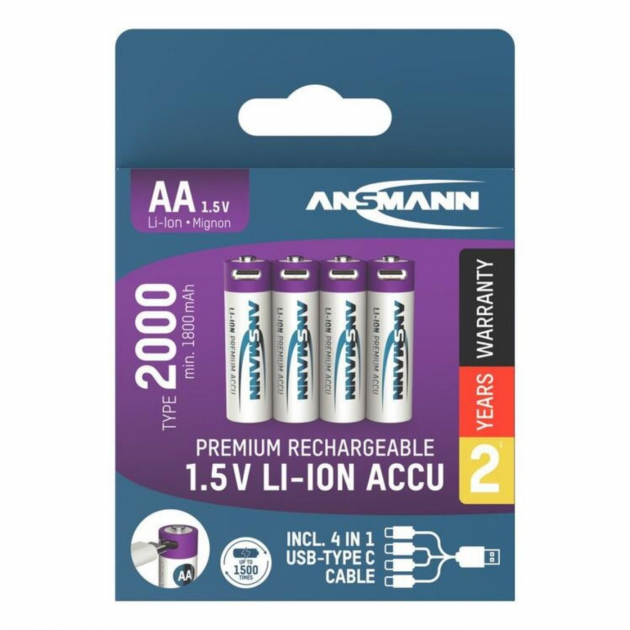 Ansmann Rechargeable Batteries AA 4-Pack