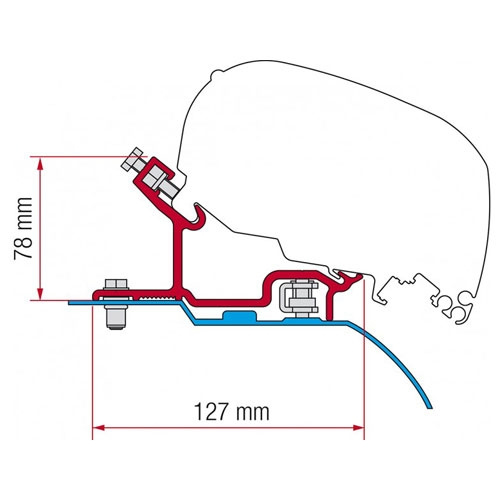 Fiamma Adapter F80 Ducato/Jumper/Boxer H3 2006- in the group Caravan & Motorhome / Van & Sheet Metal Workers / Awnings / Awning adapters / Fiamma / F65/F80-Ducato/Jumper/Boxer at Campingvaruhuset i Norden AB (67012)