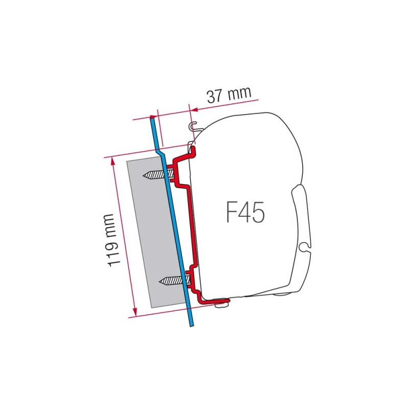 Adapter kit F45 Ford Sprinter VW in the group Awning & Canopies / Awnings / Motorhome awnings / Fiamma Box Awnings / Adapters at Campingvaruhuset i Norden AB (68395)