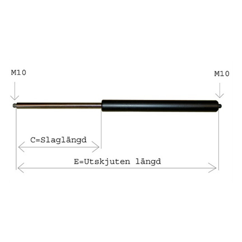Gas spring 14/28 in the group Caravan & Motorhome / Chassis / Chassis details / Shock absorber at Campingvaruhuset i Norden AB (69509)