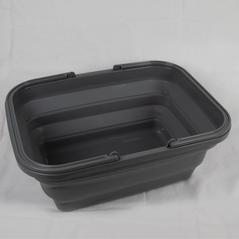 Collapsible Basket/Washing Tub 16L Grey in the group Household & Kitchen / Laundry, Cleaning & Dishes / Dish basins at Campingvaruhuset i Norden AB (70899)