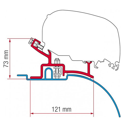 Fiamma Adapter F80 Ducato/Boxer/Jumper H2 94-06 in the group Caravan & Motorhome / Van & Sheet Metal Workers / Awnings / Awning adapters / Fiamma / F65/F80-Ducato/Jumper/Boxer at Campingvaruhuset i Norden AB (71183)