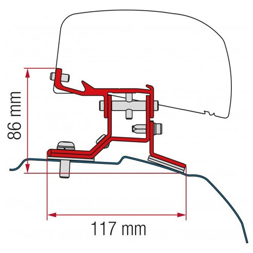 Fiamma Adapter F40 Ford Custom L2 2012- in the group Caravan & Motorhome / Van & Sheet Metal Workers / Awnings / Awning adapters / Fiamma / F35/F40-Other Vehicles at Campmarket (71192)