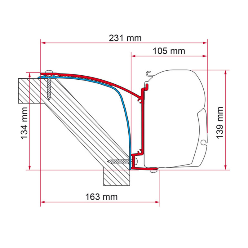 Fiamma Adapter F45 Laika Ecovip 07 in the group Awning & Canopies / Awnings / Motorhome awnings / Fiamma Box Awnings / Adapters at Campingvaruhuset i Norden AB (72649)