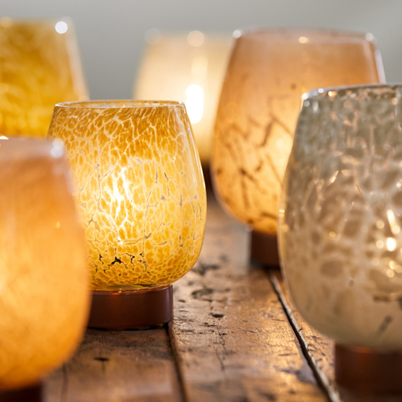 Lamp Sylas Glass Caramel and Copper 15x19cm in the group Home & Interior / Lighting & Lanterns at Campingvaruhuset i Norden AB (75074)