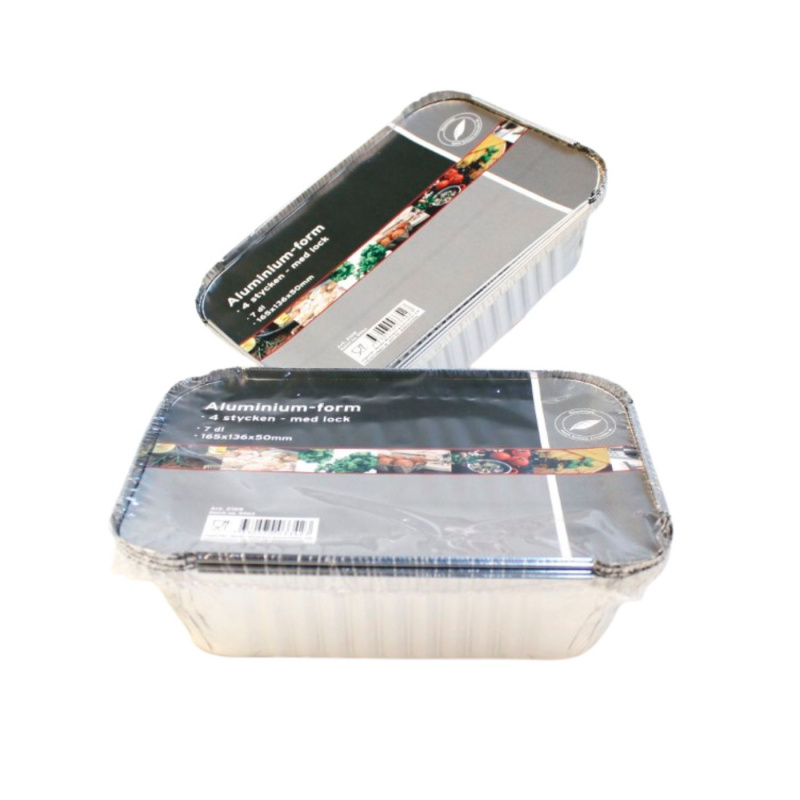 Aluminium Dish 7 dl with Lid 4-pack in the group Household & Kitchen / Kitchen accessories / Food & Pantry Storage at Campmarket (79299)