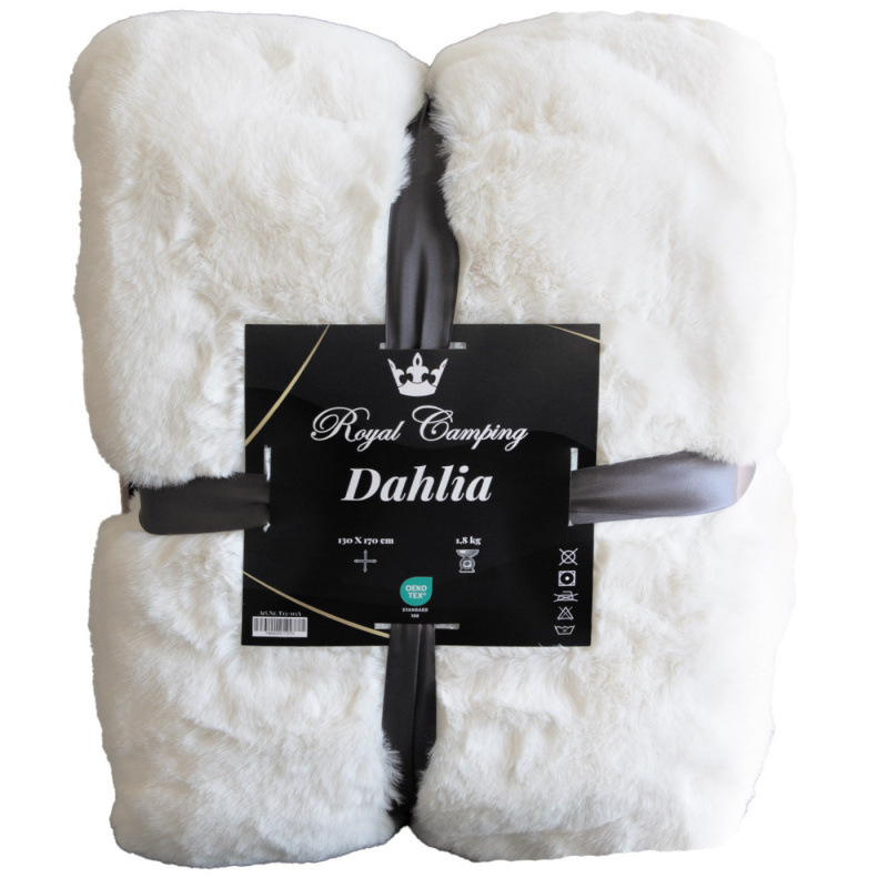 Royal Camping Blanket Dahlia White 130x170 cm in the group Home & Interior / Textiles / Blankets & Throws at Campingvaruhuset i Norden AB (80250)
