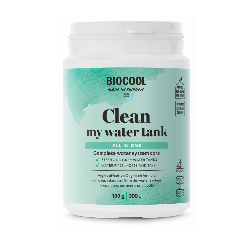 Biocool Clean My Water Tank Powder 300L in the group Water & Sanitation / Chemicals & Accessories / Toilet/Tank cleaning & Accessories at Campmarket (80681)
