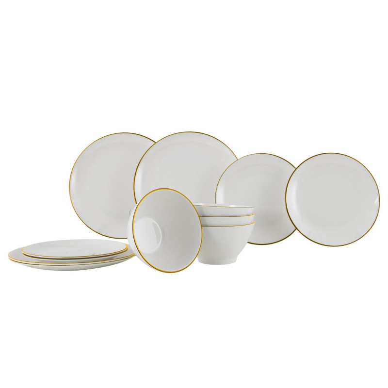 Service Linea Gold 12-piece in the group Household & Kitchen / Serving / Tableware at Campmarket (80988)