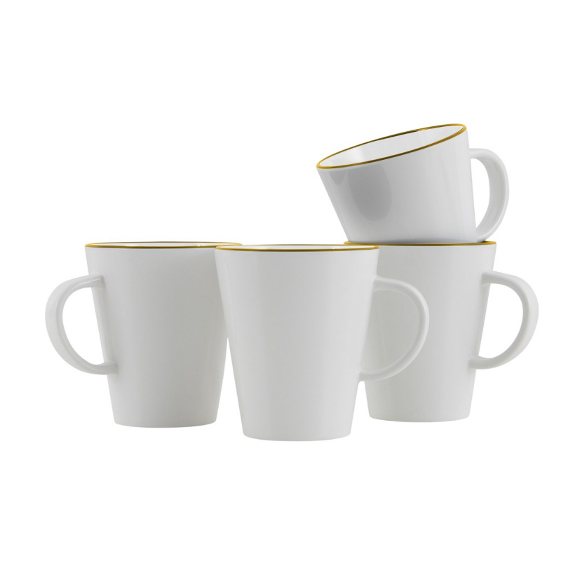 Mug Linea Gold 35 cl 4-pack in the group Household & Kitchen / Glass & Mugs / Mugs and Coffee Cups at Campingvaruhuset i Norden AB (80989)