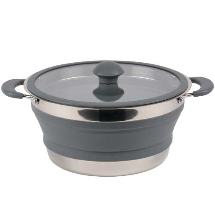 Collapsible Silicone Pot Grey (3.0 L) in the group Household & Kitchen / Kitchen accessories / Pots and Pans at Campingvaruhuset i Norden AB (68856_02)