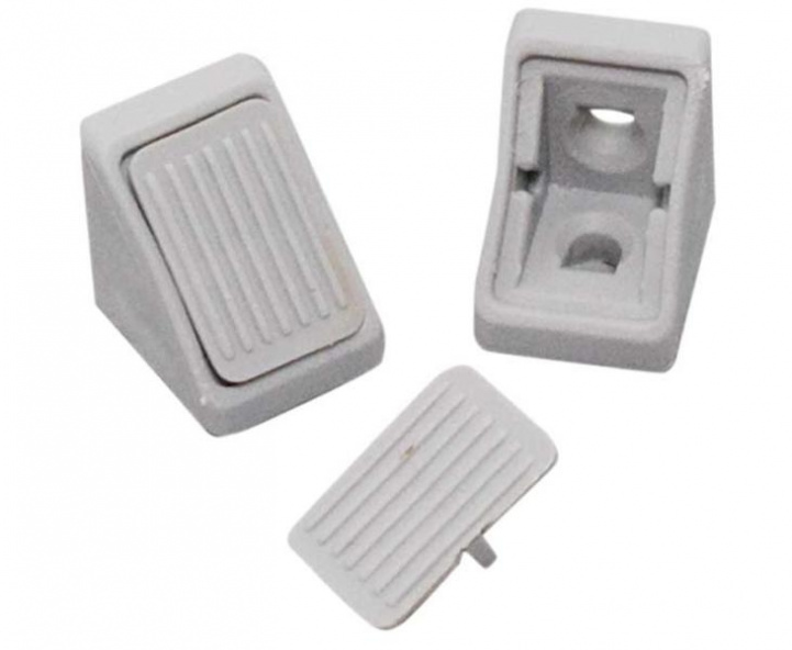 Mounting Bracket Corner Mini with Lock Light Grey 10-pack in the group Caravan & Motorhome / Locks & Fittings / Fastening blocks, etc. at Campingvaruhuset i Norden AB (64580)