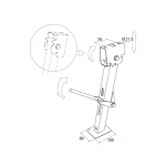 Support leg for motorhome 39-55 cm