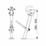 Support leg for motorhome 39-55 cm