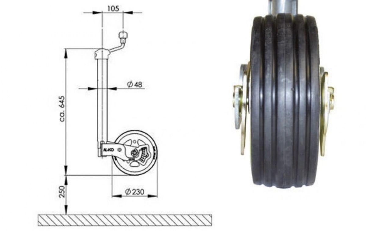 AL-KO Premium support wheels with scale/suspension in the group Caravan & Motorhome / Chassis / Training wheels at Campmarket (64965)