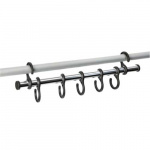 Tent Hook Rack Aluminium-Black, 7 Hooks
