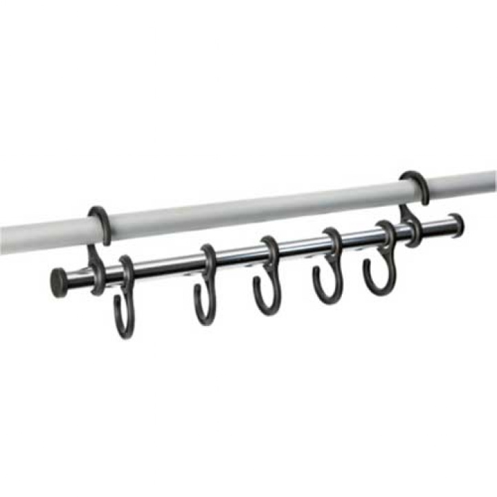 Tent Hook Rack Aluminium-Black, 7 Hooks in the group Awning & Canopies / Accessories-Parts / Awning accessories at Campmarket (65086)