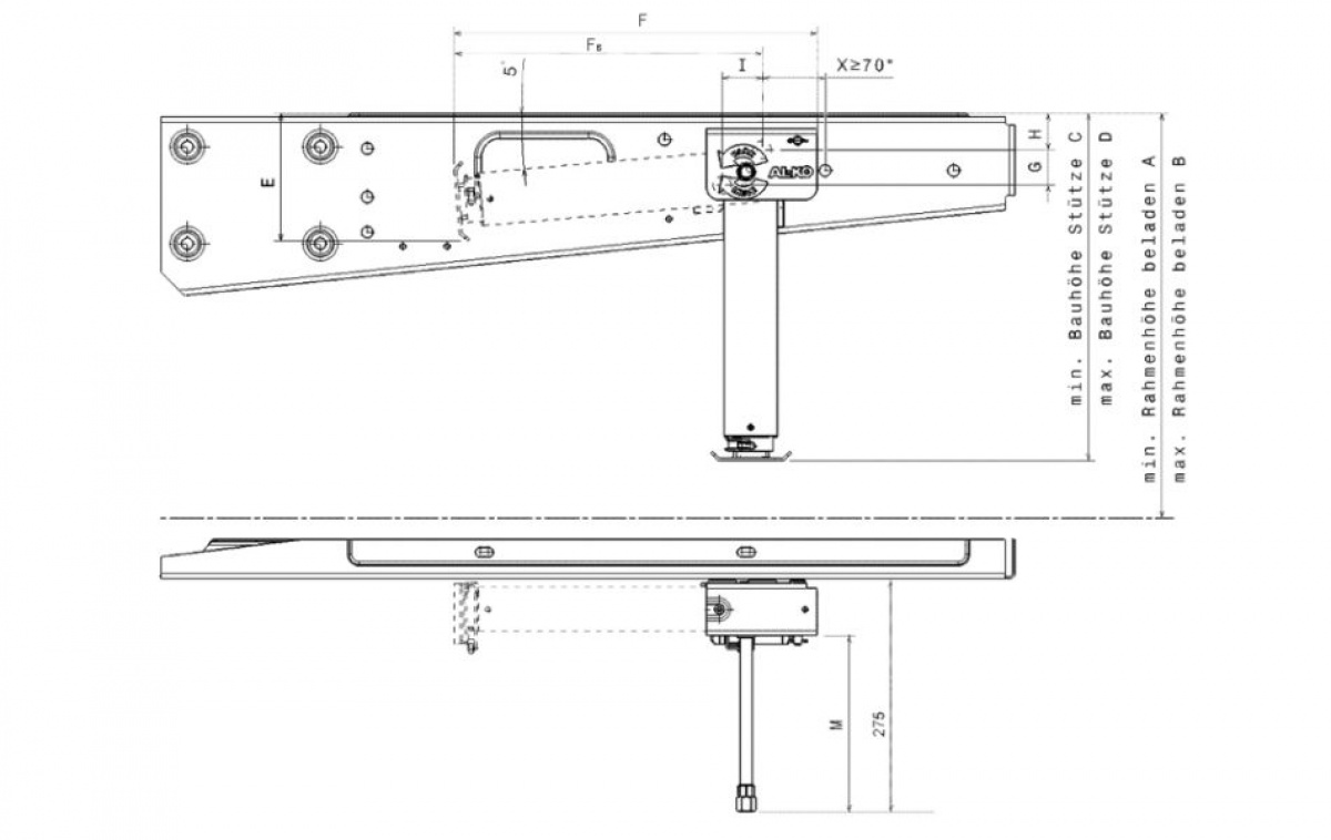 Support leg ALKO clickfix 32-44cm in the group Caravan & Motorhome / Chassis / Support leg at Campmarket (65113)