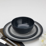 Flamefield Melamine Tableware Granite Grey 12 pieces