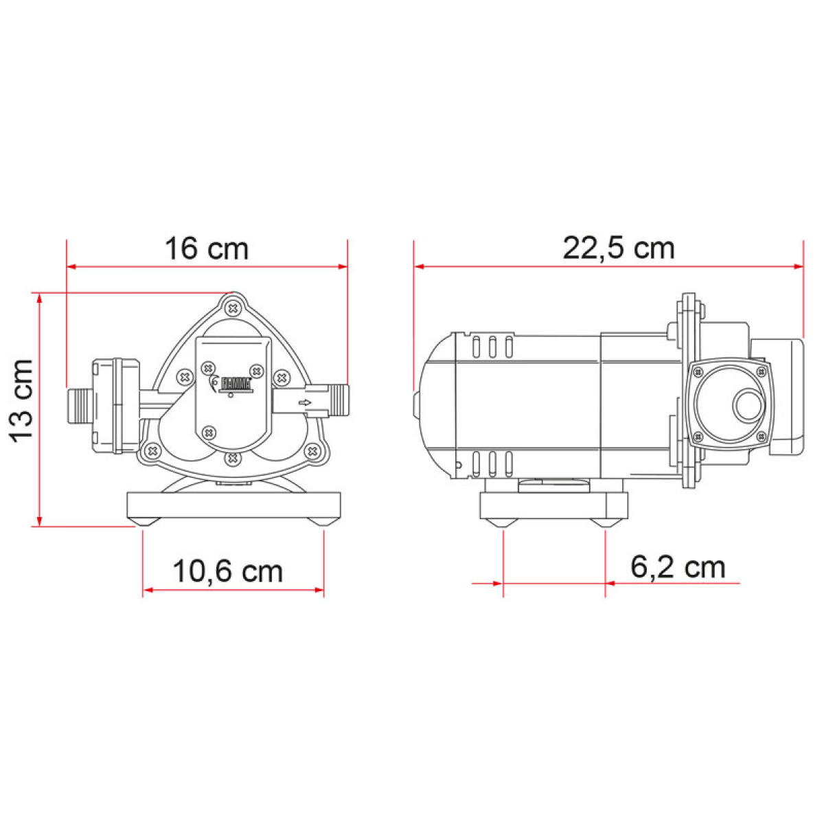 Fiamma Aqua8 Pressure Water Pump 10L/min 1.5bar in the group Water & Sanitation / Water / Water pumps / Pressure pumps at Campingvaruhuset i Norden AB (65308)