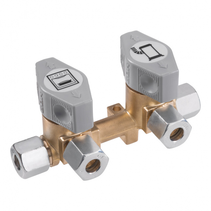 Block valve 2-way 8/8 mm in the group Caravan & Motorhome / Gas and Accessories / Gas valves at Campmarket (65713)