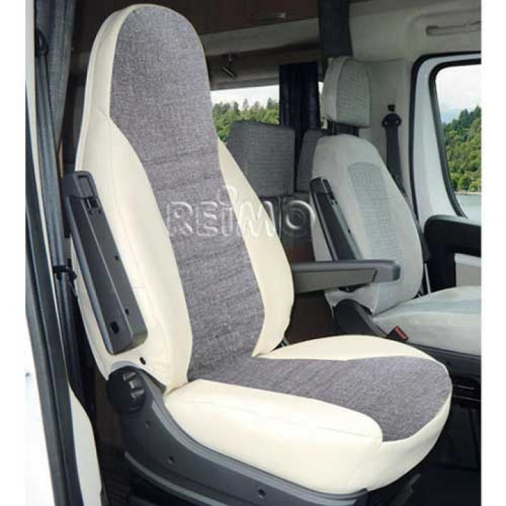 Cover Beige/Grey for Fiat Ducato 07-14 X250 2-p in the group Caravan & Motorhome / Textile rugs & Covers / Chair cover at Campingvaruhuset i Norden AB (65717)
