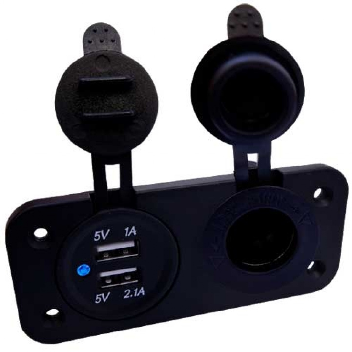 2x USB with 12 Volt Built-in in the group Caravan & Motorhome / Electronics / Switches & In/Outlets / USB port at Campmarket (65932)