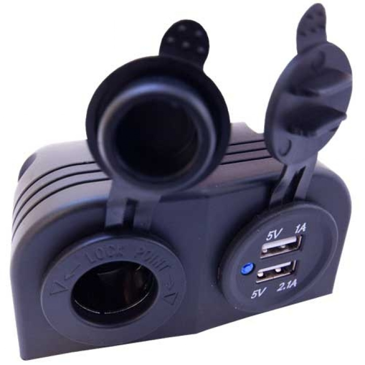 2x USB with 12 Volt Surface Mounted in the group Caravan & Motorhome / Electronics / Switches & In/Outlets / USB port at Campingvaruhuset i Norden AB (65933)