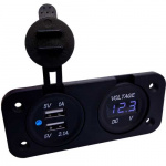 2x USB with Voltmeter Built-in 2x USB with Voltmeter Built-in