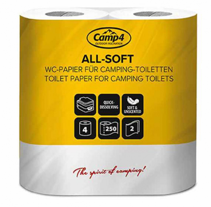 Toilet paper Camp4 4-pack in the group Water & Sanitation / Chemicals & Accessories / Toilet/Tank cleaning & Accessories at Campingvaruhuset i Norden AB (66083)
