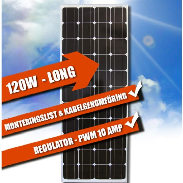 LTC Complete Solar Cell Package Long 120W PWM in the group Caravan & Motorhome / Electronics / Solar panels at Campmarket (66239)