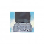 Dometic Stainless Steel 3-Burner Cooktop with Glass Lid