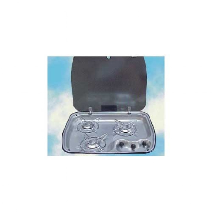 Dometic Stainless Steel 3-Burner Cooktop with Glass Lid in the group Household & Kitchen / Sinks & Cooktops at Campingvaruhuset i Norden AB (66318)