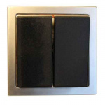12V Double Switch Black/Silver