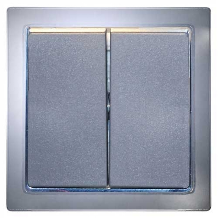 12V Double Switch Grey/Chrome in the group Caravan & Motorhome / Electronics / Switches & In/Outlets / Switch at Campmarket (66690)