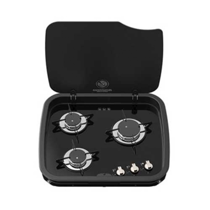 Cooktop 3-Burner with glass lid top line 169 in the group Household & Kitchen / Sinks & Cooktops at Campingvaruhuset i Norden AB (67120)