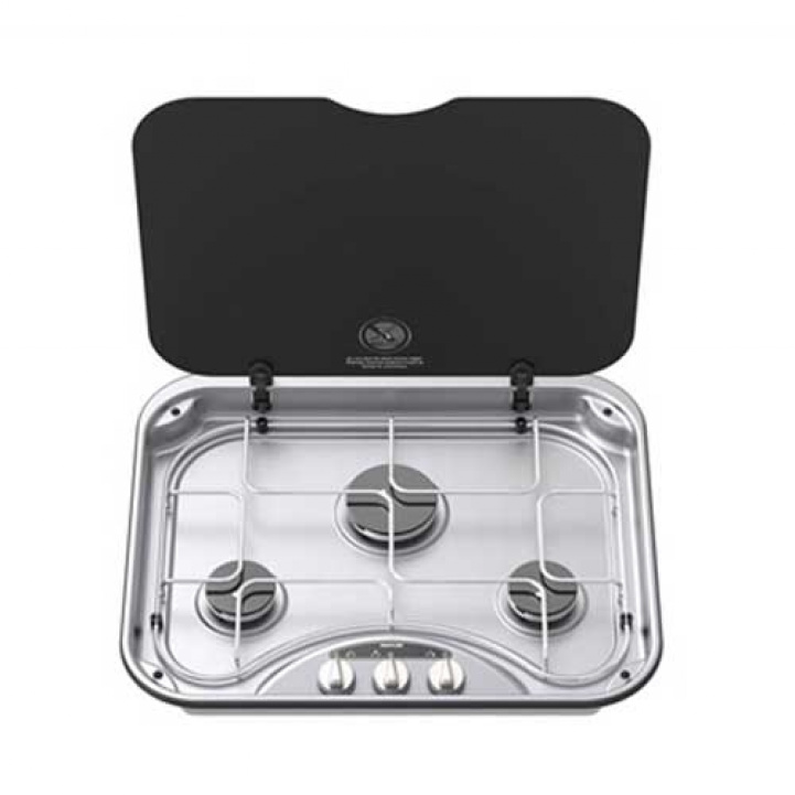 3-burner stove with glass lid. Hob Series 345 in the group Household & Kitchen / Sinks & Cooktops at Campingvaruhuset i Norden AB (67121)