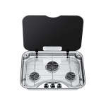 3-burner stove with glass lid. Hob Series 345